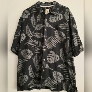 Jamaica Jaxx- Black 100% Silk Floral Shirt, Men's Size 2XL